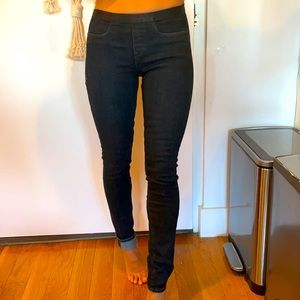 Helmet Lang mid rise navy jeans